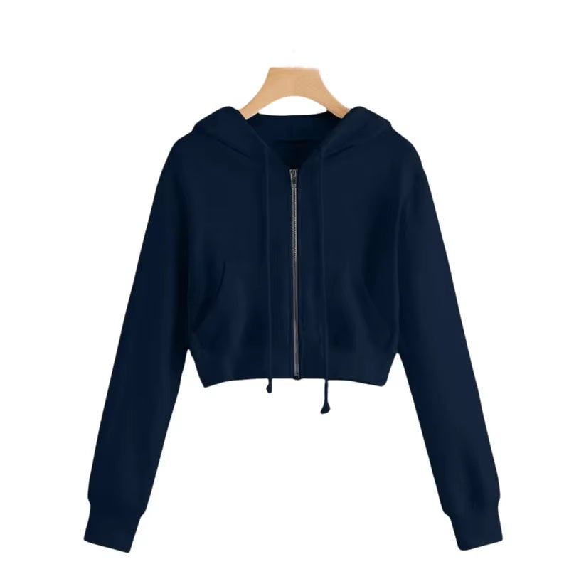 Women'S Autumn/Winter Zipper-Up Sweatshirt 2023 New Ulzzang Japanese Retro Jacket Trendy Top Thin Style Other Pattern Type